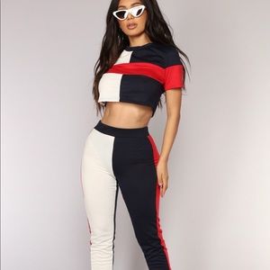 Red white and blue comfy two piece set